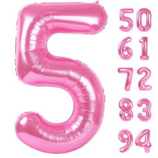 Pink 5 Balloon Number Balloons 40 Inch 5Th Birthday Balloon Decorations Pink Party Supplies 5 Number Balloons Number 5 Ball