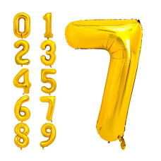 Pigetale 40 Inch Gold Large Numbers Balloons 09 Giant Jumbo Number 7 Digit 7 Helium Balloons Foil Mylar Big Number Balloons F