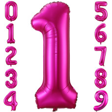 1 Balloon Number Hot Pink 1 Birthday Balloon 40 Inch Foil Mylar Large 1 Balloon Numbers For Birthday Party Anniversary Festival