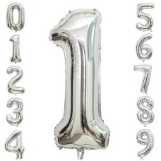 1 Number Balloons Silver 1 Balloons Number 40 Inch Number 1 Foil Mylar Balloons For 1St Birthday Anniversary Events Party