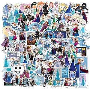 Ziyziiy 50Pcs Frozen Stickers Waterproof Vinyl Stickers For Water Bottle Luggage Bike Car Decals Anna And Elsa Stickers For Kids