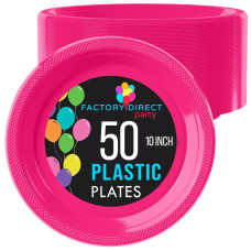 Exquisite 10 Inch Dinner Plates Cerise Plastic Plates Disposable 50 Count Cerise Plate Set Disposable Plates For Party Heavy