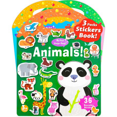 Walenced Jelly Reusable Sticker Book For Toddlers 24 Years 3 Sets Stickers For Kids Toddler Sticker Book Ages 13 104 Pcs To