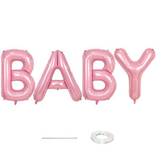 40 Inch Pastel Pink Baby Balloon For Girls Baby Shower Large Light Pink Baby Foil Balloons Letters Pearl Pink Baby Mylar Alpha