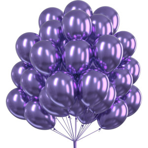 Partywoo Metallic Purple Balloons 100 Pcs 12 Inch Purple Metallic Balloons Purple Balloons For Balloon Garland Or Arch As Part