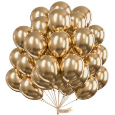 Partywoo Metallic Chrome Gold Balloons 100 Pcs 12 Inch Chrome Gold Balloons Gold Balloons For Balloon Garland Balloon Arch As