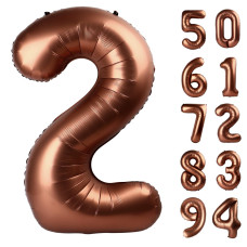 Dark Brown 2 Balloon Coffee Brown Number Balloons 40 Inch Chocolate Brown 2Nd Balloon Number Birthday Decorations Brown Secon