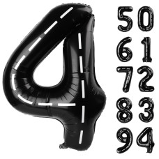 Race Car 4 Balloon Number Balloons 40 Inch 4Th Black Party Decorations Racecar Birthday Decorations Four Large Numbers For Pa