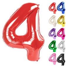 Red Number 4 Balloon 40 Inch 4 Balloon Number 4Th Birthday Decorations Red Party Supplies For Boys Girls