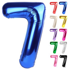 Metallic Blue Number 7 Balloon 40 Inch 7 Balloon Number 7Th Birthday Decorations Navy Blue Party Supplies For Boys Girls