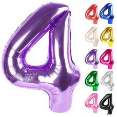 Purple Number 4 Balloon 40 Inch 4 Balloon Number 4Th Birthday Decorations Purple Party Supplies For Boys Girls