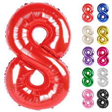 Red Number 8 Balloon 40 Inch 8 Balloon Number 8Th Birthday Decorations Red Party Supplies For Boys Girls