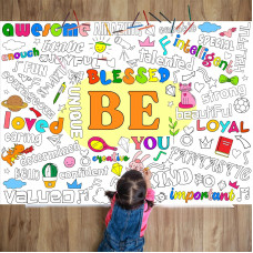 Giant Motivational Positive Coloring Poster For Kids Be Huge Inspirational Quotes Coloring Tablecloth Large Positive Coloring Bo