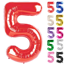 Red Number 5 Balloon 40 Inch 5 Balloon Number 5Th Birthday Decorations Red Party Supplies For Boys Girls