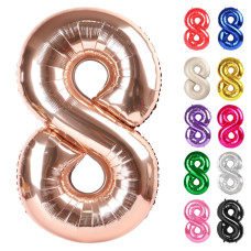 Rose Gold Number 8 Balloon 40 Inch 8 Balloon Number 8Th Birthday Decorations Rose Gold Party Supplies For Boys Girls