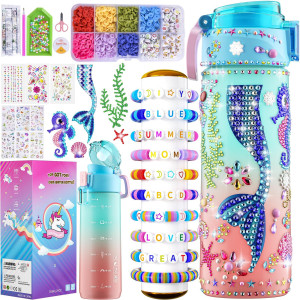 Gifts For 412 Year Old Girl Decorate Your Own Water Bottle Kits For Girls Mermaid Painting Diamond Art Crafts Kits Clay B