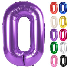 Purple Number 0 Balloon 40 Inch 0 Balloon Numberfor 10Th 20Th 30Th 40Th 50Th 60Th Birthday Decorations Purple Party Supplies F