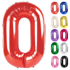 Red Number 0 Balloon 40 Inch 0 Balloon Numberfor 10Th 20Th 30Th 40Th 50Th 60Th Birthday Decorations Red Party Supplies For Men