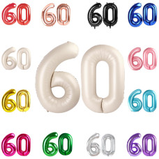 60 Balloon Number Cream White Number 60Th Birthday Balloons 40 Inch 60 Years Old Cream White Birthday Decorations For Men Wome