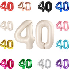 40 Balloon Number Cream White Number 40Th Birthday Balloons 40 Inch 40 Years Old Cream White Birthday Decorations For Men Wome