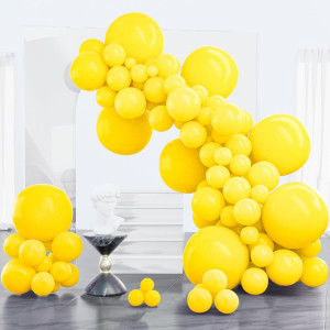 Partywoo Yellow Balloons 100 Pcs Yellow Balloons Different Sizes Pack Of 18 12 10 5 Inch Balloon Arch Kit Yellow Balloon Garland