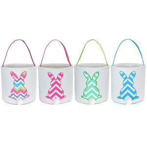 4 Pack Easter Bunny Basket Bags Gift Basket Easter Bag Bunny Ear Bag Tote Bag For Egg Hunting Candy And Gifts Carry Bucket East