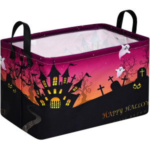 Duyiy Castle Halloween Party Basketcollapsible Gift Storage Basketcute Toy Storage Basket For Kidsclothes Storage Box Organiz