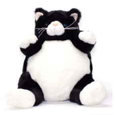 Unipak Black And White Plumpee Cat Plush Toy 9 Inches Tall