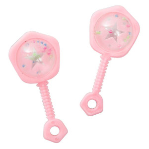 Unique Party Pink Baby Rattles - 6 Count, 6cm Party F