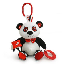 Genius Baby Toys Panda Soft Sensory Teething Toy, Red 8"