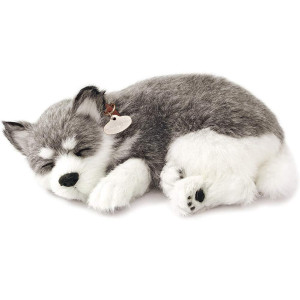 Perfect Petzzz Original Petzzz Alaskan Husky Realistic Lifelike Stuffed Interactive Pet Toy Companion Pet Dog With 100 Hand