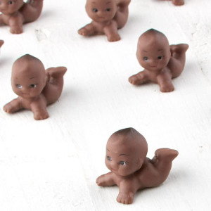 Pack Of 24 Kewpie Babies Brown Babies For Baby Shower Favors Cake Decorations Gender Reveals And Baby Gift Decorations Siz