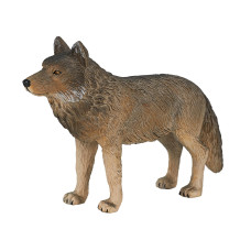 Mojo Timber Wolf Standing Realistic International Wildlife Hand Painted Toy Figurine