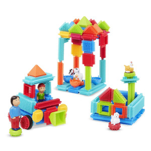 Battat Bristle Blocks Stem Interlocking Building Blocks 113 Pc Playset Reusable Storage Case Developmental Toys For Toddler