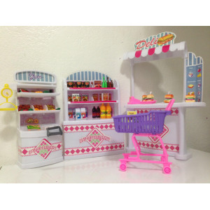 Gloria Dollhouse Furniture Supermarket Shopping Cart Veggie Playset