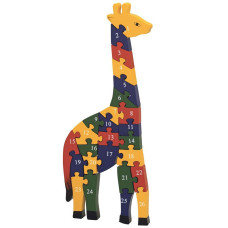 Bits And Pieces Wooden Alphabet Giraffe Puzzle Learn Abcs And 123S Colorful Large 34 Inch Thick Nontoxic Paint