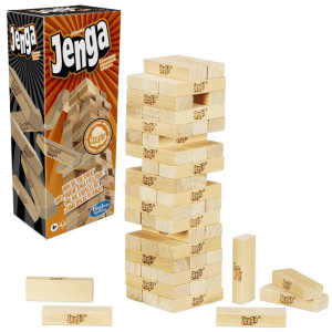 Hasbro Gaming Jenga Classic Game With Genuine Hardwood Blocks Stacking Tower Game For 1 Or More Players Kids Ages 6 And Up