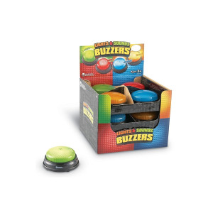 Learning Resources Lights And Sounds Buzzers Game Show Buzzers Classroom Supplies Trivia Night Buzzers Set Of 12 Ages 3