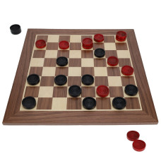 We Games Old School Red And Black Wooden Checkers Set 12 In