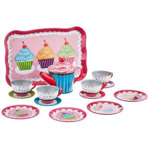 Schylling Cupcakes Tin Tea Set Multicolored Small