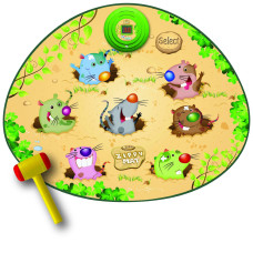 Constructive Playthings Cp Toys Smack The Moles Playmat With Hammer Classic Game Of Endless Fun