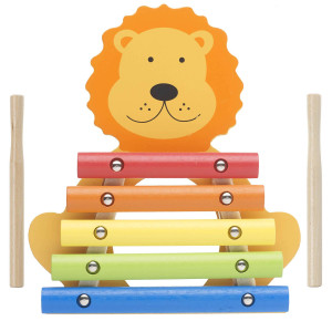 Orange Tree Toys Xylophone Lion Wooden Musical Instrument Toy W 2 Drumsticks Animal Shaped Colorful Developmental Toy To