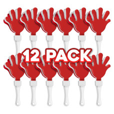 Windy City Novelties 12Pack Red White 7 Inch Mini Hand Clappers Noisemakers In Bulk