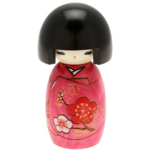 Usaburo Japanese Kokeshi Doll Akikos Purple Kimono