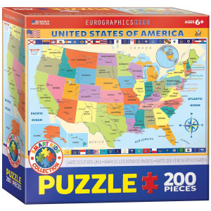 EuroGraphics 200-Piece USA Map Jigsaw Puzzle