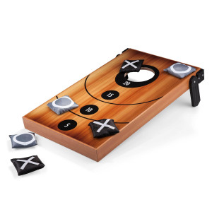 Oniva A Picnic Time Brand Mini Bean Bag Throw Outdoor Game Cornhole Set Wood Grain