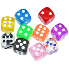 Smartdealspro 10Pack D6 Six Sided 16Mm Transparent Dice Die For Dnd Mtg Rpg Tenzi Yahtze Bunco Table Borad Games Math Te