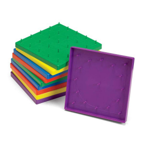 Hand2Mind Doublesided Geoboards Geoboards With Rubber Bands Geometry Board Kindergarten Math Manipulatives Rubber Band Peg