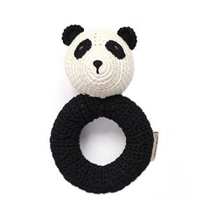 Organic Newborn Toys Panda Baby Rattle