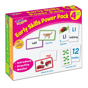 Trend Enterprises Early Skills Power Pack 4 Flash Card Set Includes Rhyming Alphabet Shapes Colors Counting 025 Selfch